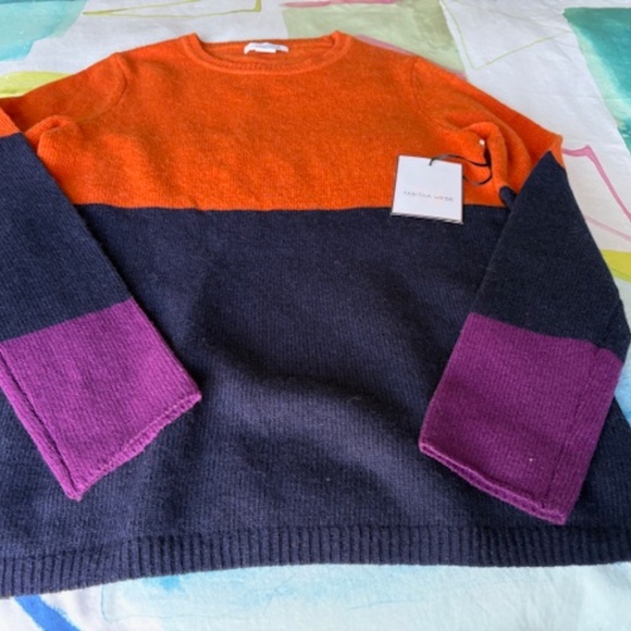 TABITHA WEBB sz M luxury lambswool sweater colourblock BNWT - Picture 1 of 14